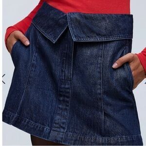 NWT MADWELL DENIM WAIST-FOLDOVER SKIRT